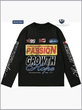 Men's Long Sleeve Graphic Tee Streetwear Jersey Crew Neck T-Shirt